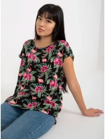 Dámská halenka D73771R10978P černá a zelená - FPrice