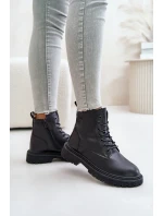 Zateplené Kotníkové Boty Workery Dámské Big Star Černé Zateplené Kotníkové Boty Workery Dámské Big Star Černé