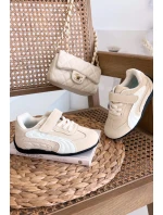 Dětské sportovní boty na suchý zip Perrin – béžové Dětské sportovní boty na suchý zip Perrin – béžové