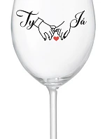 TY A JÁ (svatba) - čirá sklenice na víno 350 ml