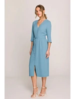Šaty S396 zavazovací tyrkysově modré - Stylove Šaty S396 zavazovací tyrkysově modré - Stylove