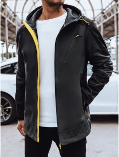 Pánský softshell s kapucí tmavě šedý FashionStreet TX4468