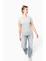 Kariban K 3015 Dámské elastické tričko s výstřihem do V 20.3015 light grey heather Kariban K 3015 Dámské elastické tričko s výstřihem do V 20.3015 light grey heather