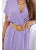 Dlouhé šaty s ozdobným páskem světle fialová