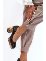 Modní Kožené Lodičky Laura Messi 2599 Černé