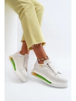 Dámské kožené tenisky model 21650221 bílé - Goe