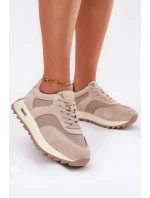 Semišové Sneakersy Na Platformě Dámské Big Star RR274897 HI-POLY SYSTEM Béžové Semišové Sneakersy Na Platformě Dámské Big Star RR274897 HI-POLY SYSTEM Béžové
