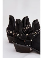 Dámské kotníkové boty s výřezy a pásky Černé model 21919559 - Boto Dámské kotníkové boty s výřezy a pásky Černé model 21919559 - Boto