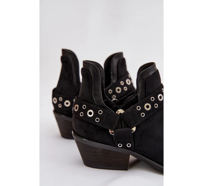 Dámské kotníkové boty s výřezy a pásky Černé model 21919559 - Boto Dámské kotníkové boty s výřezy a pásky Černé model 21919559 - Boto