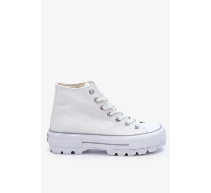 Vysoký Látkové tenisky na platformě Big Star LL274156 Bílá Vysoký Látkové tenisky na platformě Big Star LL274156 Bílá