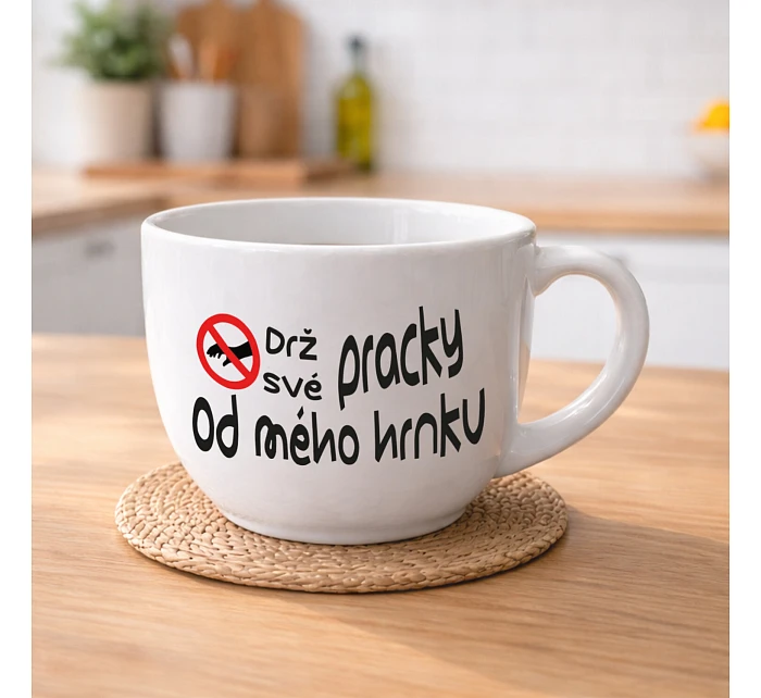 DRŽ SVÉ PRACKY OD MÉHO HRNKU - MEGA XXL keramický hrnek 1000 ml