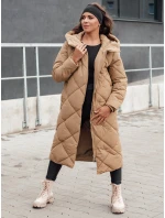 Dámská prošívaná zimní bunda s kapucí béžová Dstreet model 21980576 - FashionStreet Dámská prošívaná zimní bunda s kapucí béžová Dstreet model 21980576 - FashionStreet