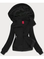 Krátká černá dámská rozepínací mikina model 21224407 - LHD