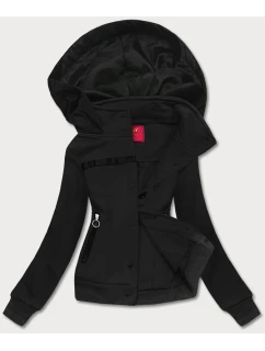 Krátká černá dámská rozepínací mikina model 21224407 - LHD