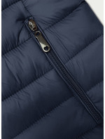 Tmavě modrá dámská prošívaná vesta s kapucí (16M9139-215)