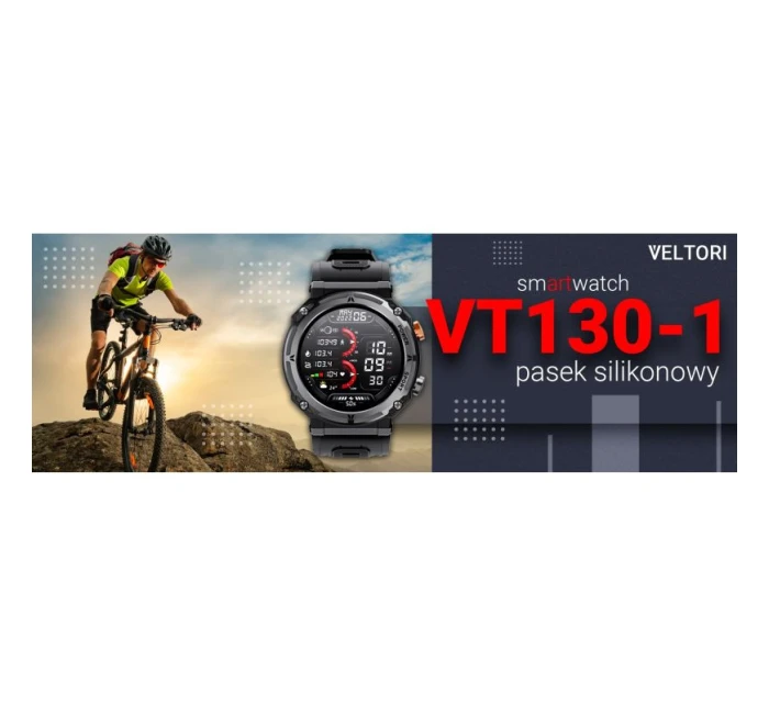 VELTORI VT130-1 Smartwatch Černý silikonový řemínek