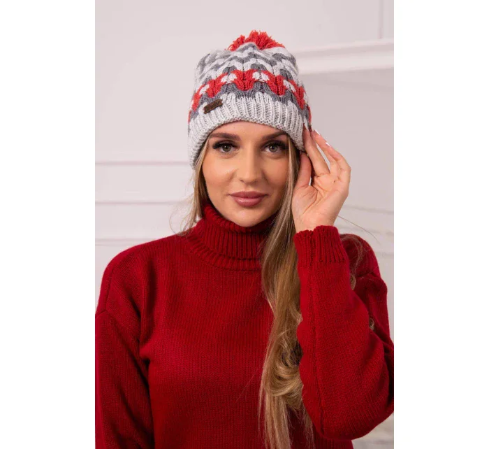 Dámská čepice Laila K283 light grey+graphite Dámská čepice Laila K283 light grey+graphite