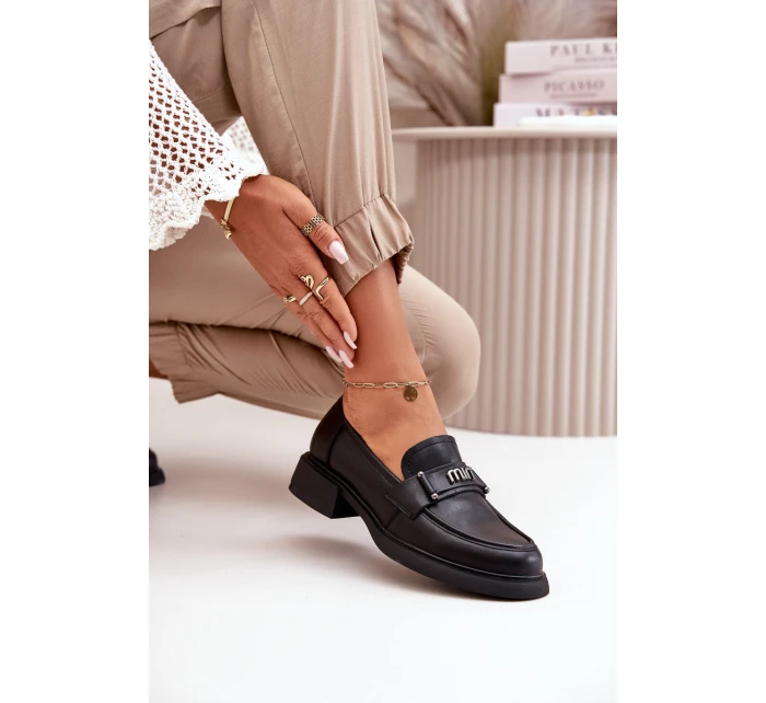 Elegantní Dámské Mokasiny Z Přírodní Kůže Černé Vinceza 91114