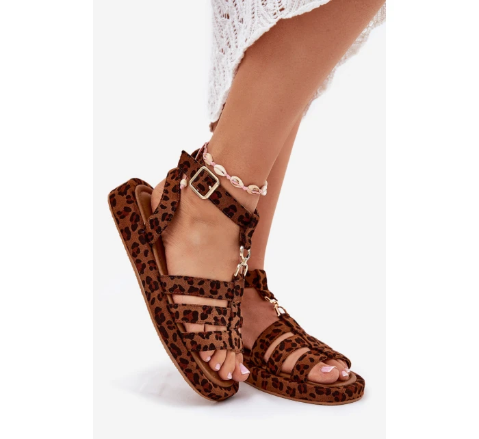 Dámské sandály na platformě se zlatým detailem model 21699026 - Boto