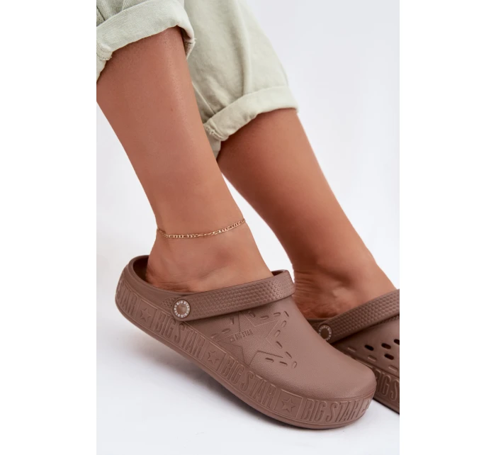 Dámské pantofle Chodaki pěnové Big Star TT274A085 hnědé Dámské pantofle Chodaki pěnové Big Star TT274A085 hnědé