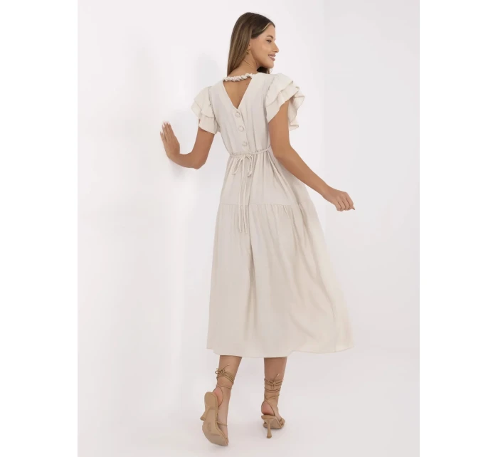 Sukienka MI SK model 21142006 beżowy - FPrice Sukienka MI SK model 21142006 beżowy - FPrice