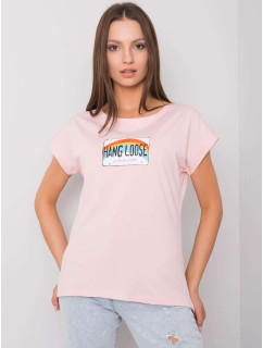 Světle růžové bavlněné dámské tričko