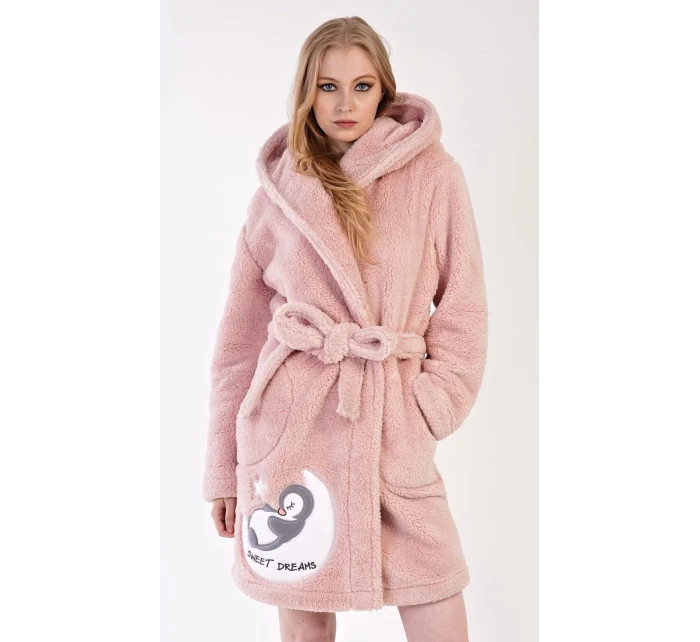 Dámský župan krátký s kapucí Sweet model 19162739 - Vienetta Dámský župan krátký s kapucí Sweet model 19162739 - Vienetta