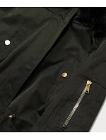 Dámská zimní bunda parka s kapucí khaki (b531-11)