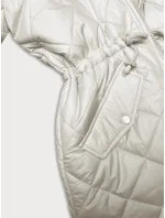 Oboustranná dámská prošívaná bunda - kožíšek v barvě ecru (H-897-11)