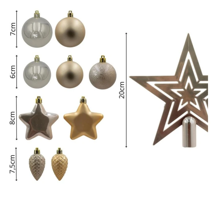 DEKORATIVNÍ PLASTOVÁ CETKA BEZPEČNÁ 40KS KRÉMOVÁ SLÍDA