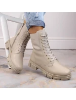 Kožené pohodlné zateplené boty Rieker W RKR613 beige