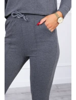 Sada s knoflíkovým výstřihem grafitová