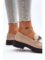 Dámské mokasíny na ploché podrážce béžové model 21649166 - VINCEZA
