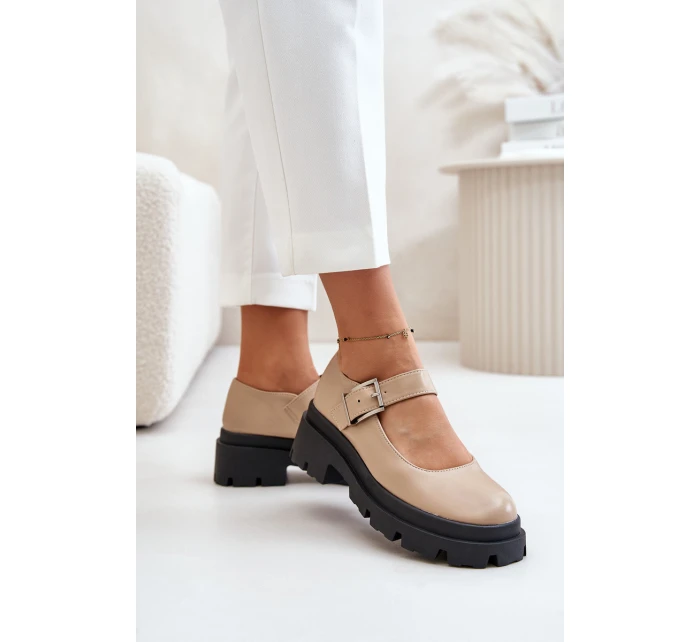 Dámské Polobotky S Přezkou Béžové model 21671120 - Boto