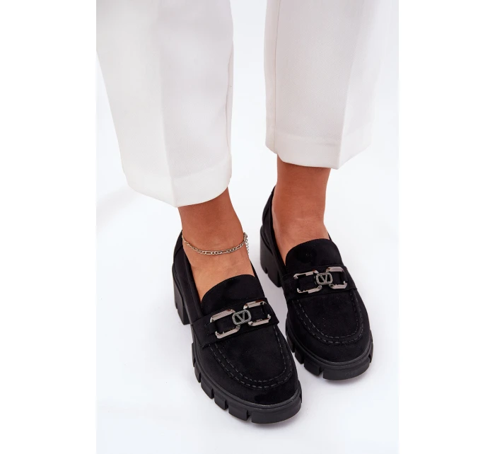 Eko Semišové Polobotky Dámské S Dekorací model 21686592 Černé - VINCEZA