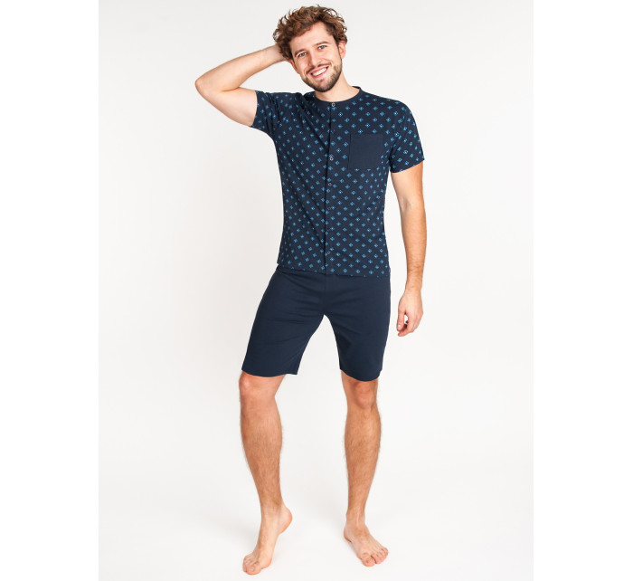 Pánské krátké bavlněné pyžamo model 17534901 Navy Blue - Yoclub