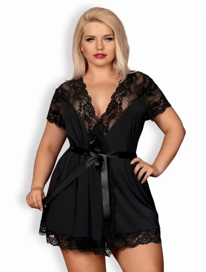 Elegantní župan 810 - PEI black XXL - Obsessive Elegantní župan 810 - PEI black XXL - Obsessive