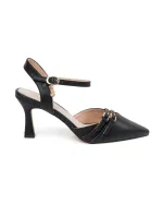 Pěkné lodičky černé dámské na jehlovém podpatku Pěkné lodičky černé dámské na jehlovém podpatku