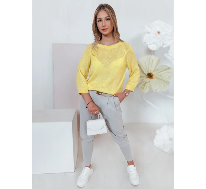 Dámský oversize svetr SOFTICAN žlutý FashionStreet MY2435