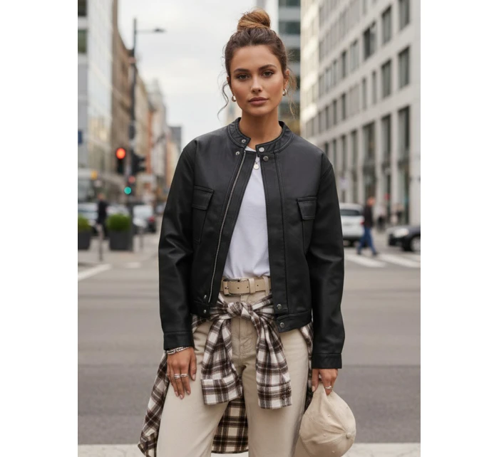Dámská kožená bunda černá FashionStreet TY5539 Dámská kožená bunda černá FashionStreet TY5539