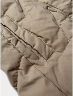 Dámská bunda bez rukávů s kožešinou na kapuci J Style béžová (16M9172-62) Dámská bunda bez rukávů s kožešinou na kapuci J Style béžová (16M9172-62)