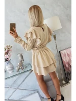 Šaty se svislými volány béžové