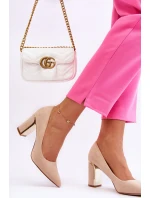 Klasické semiš lodičky Na Ozdobném Podpatku Béžove Elizabeth