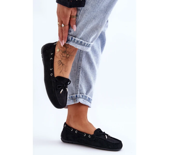 Dámské semišové mokasíny černé model 21625493 - Boto