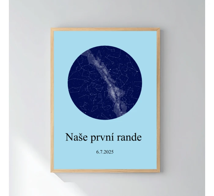Personalizovaný plakát v rámu - 30x40 - hvězdná mapa
