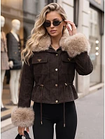 Dámská zimní bunda s kožešinou, hnědá, FashionStreet TY5704 Dámská zimní bunda s kožešinou, hnědá, FashionStreet TY5704
