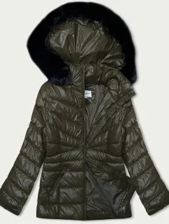 Prošívaná dámská zimní bunda v khaki barvě model 21246603 - MELYA MELODY