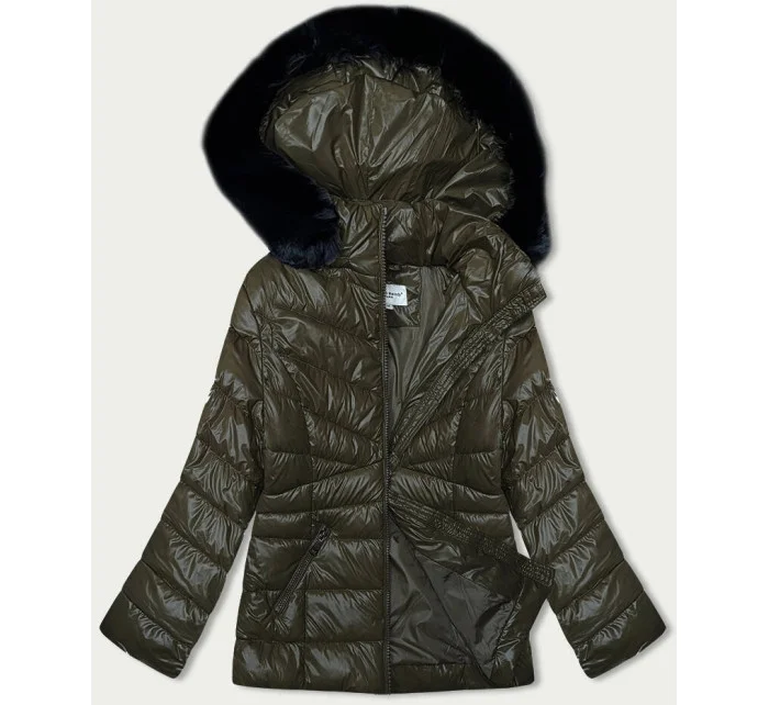 Prošívaná dámská zimní bunda v khaki barvě model 21246603 - MELYA MELODY