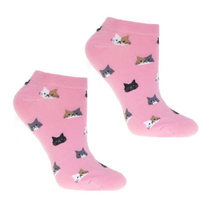 Kotníkové ponožky Cats růžové