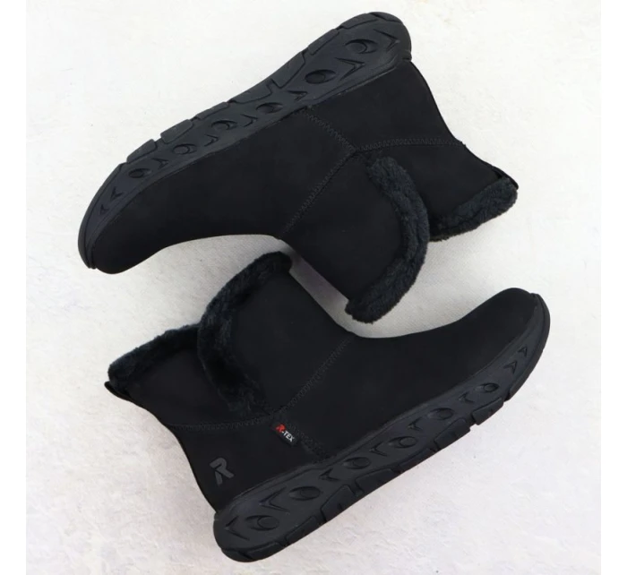 Dámské nepromokavé sněhule s kožíškem model 21906050 černé - Rieker